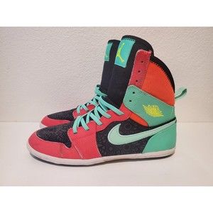 Nike Air Jordan 1 Skinny High 602656-633 Kids Running Shoes Volt Red Size 5.5y